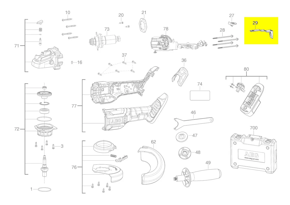 Levier interrupteur réf. 4931461895 AEG